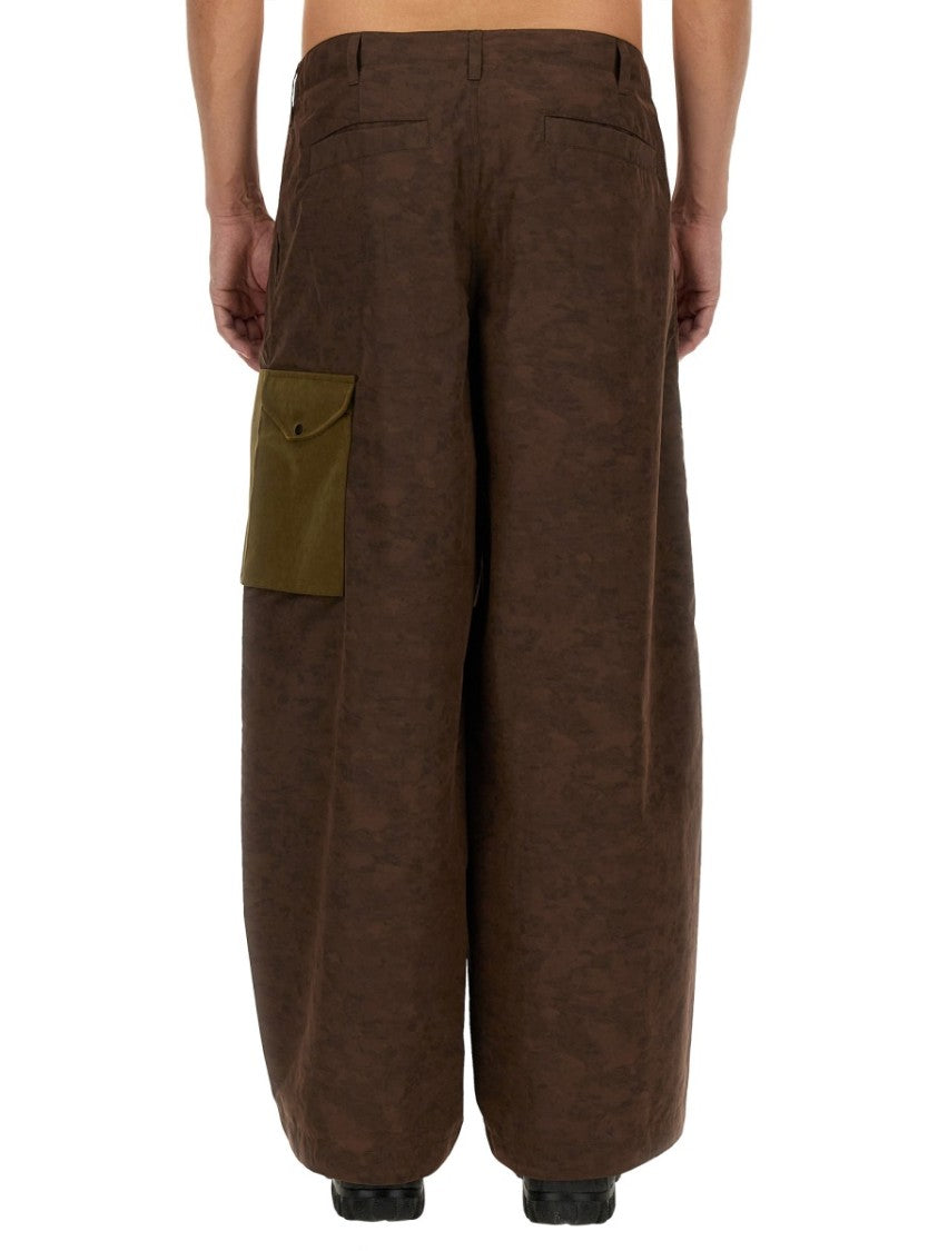 Textured Brown Cargo Pants