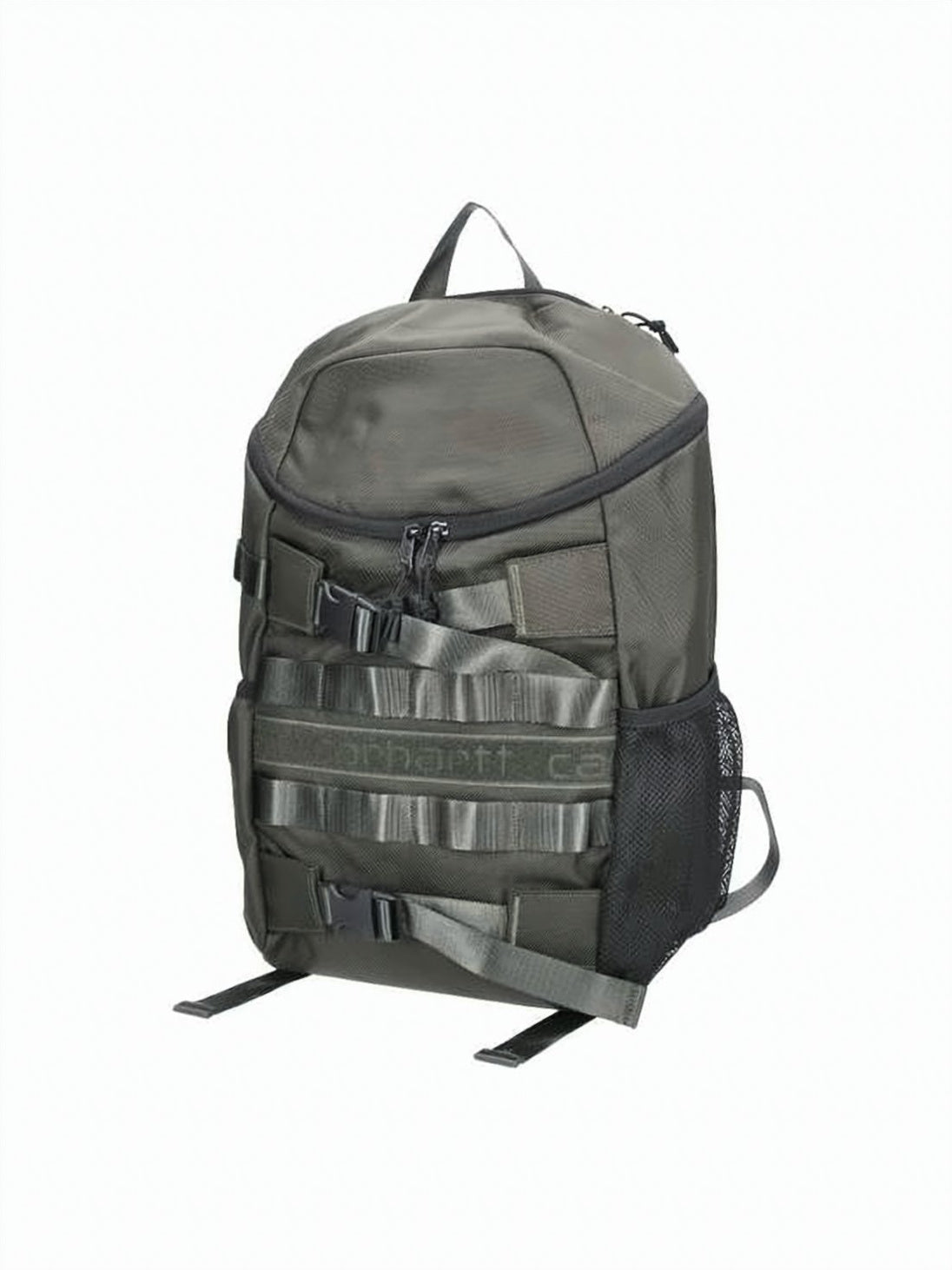 Structured Green Nylon Backpack with Padded Straps