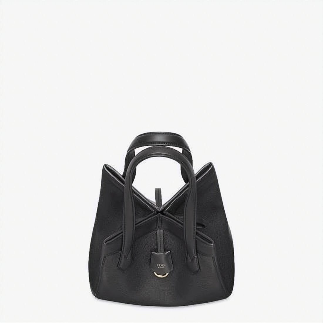 Structured Black Calf Leather Shoulder Bag