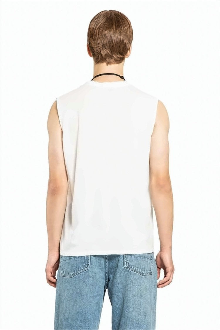 Relaxed Fit Sleeveless Cotton Top
