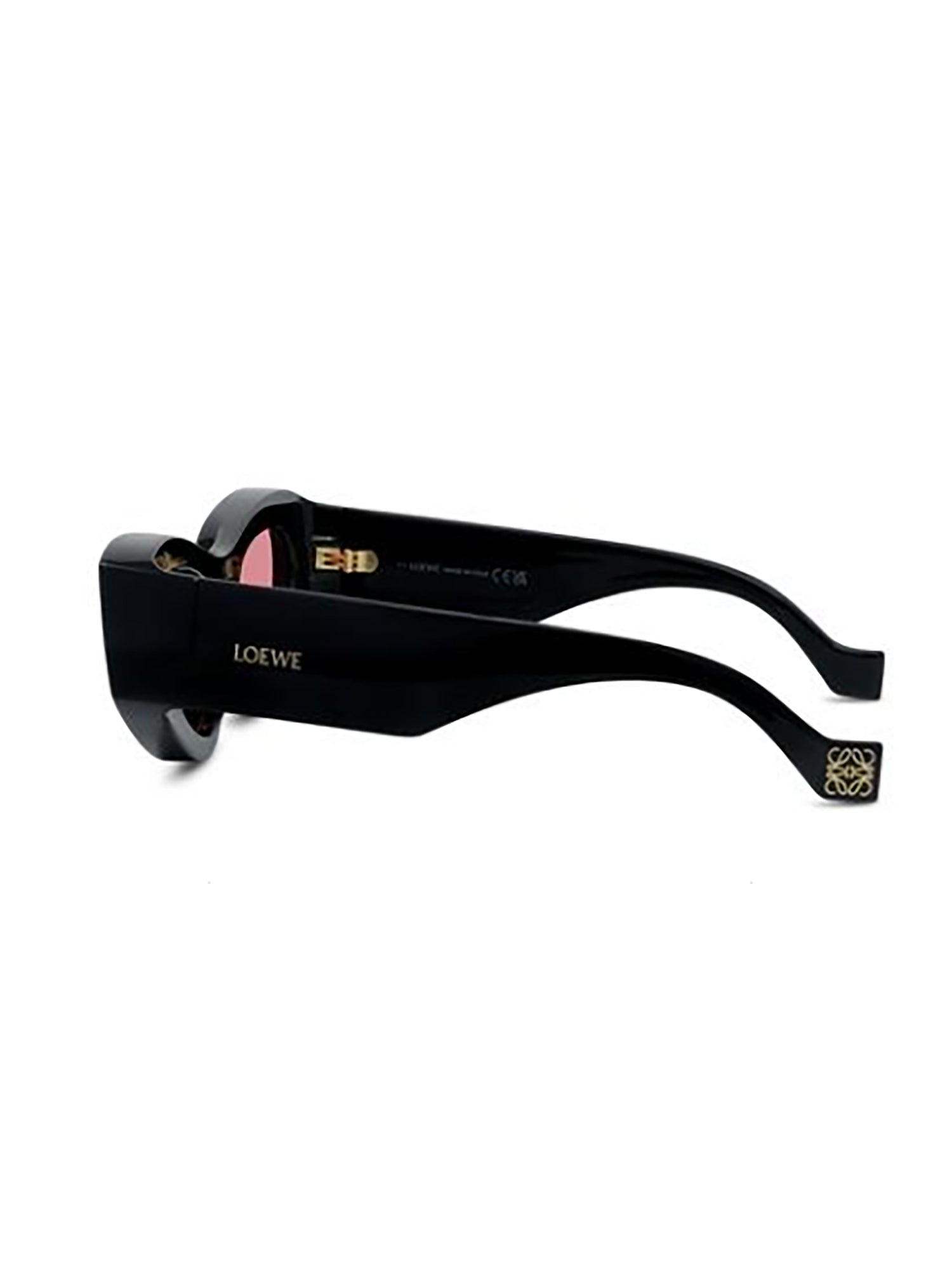 Narrow Cat-Eye Sunglasses with Glossy Black Finish