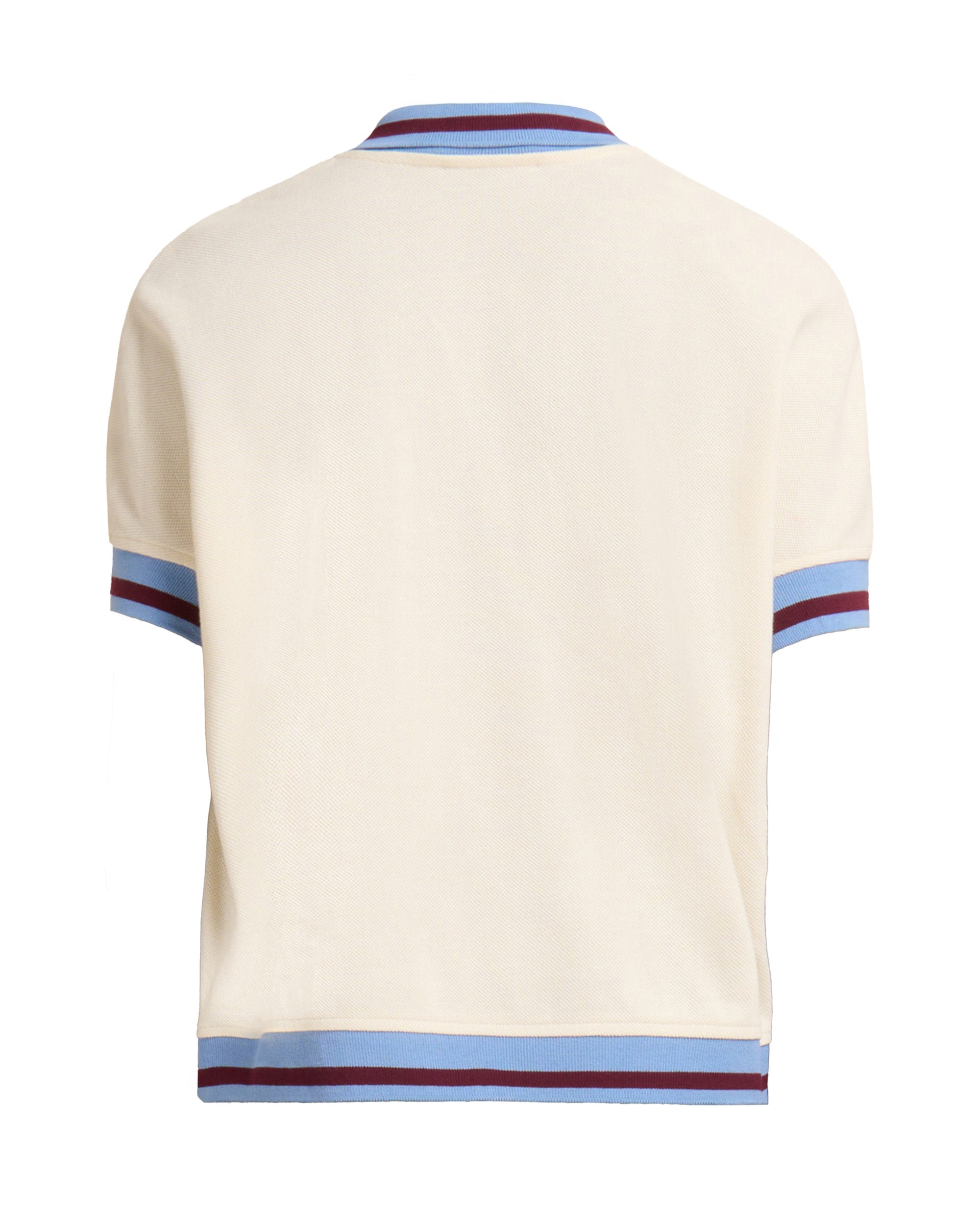 White Polo Shirt With Colored Edges