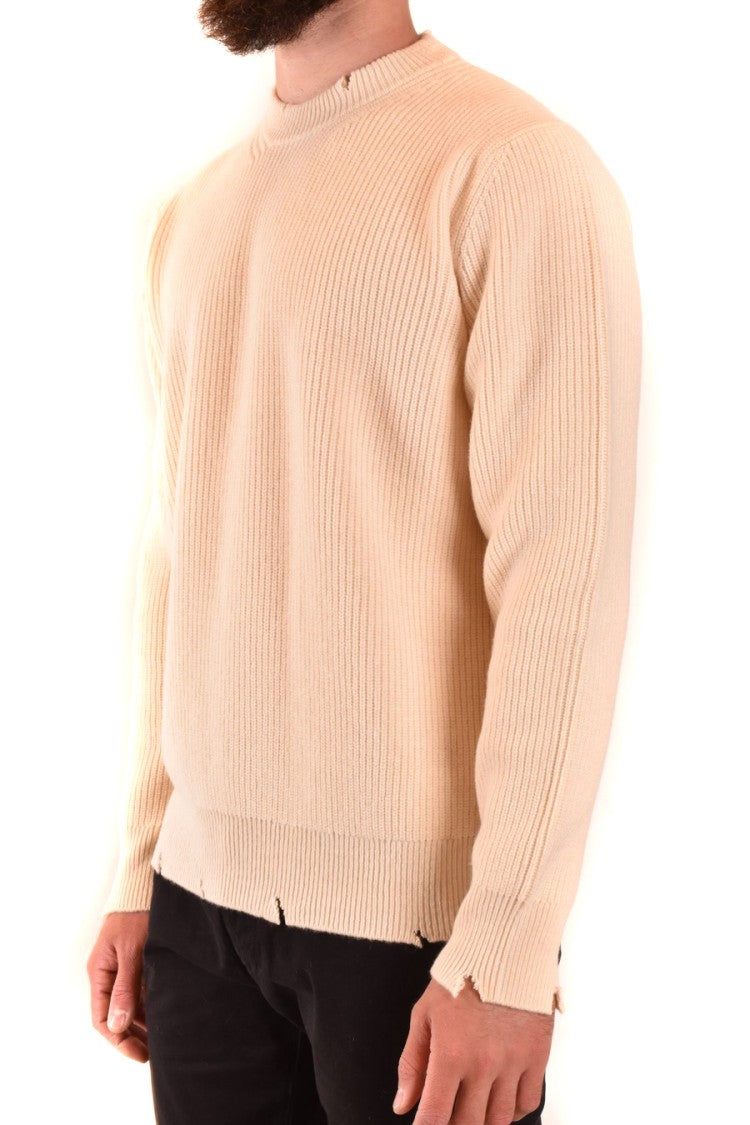 Milk-Colored Merino And Cashmere Knit Sweater