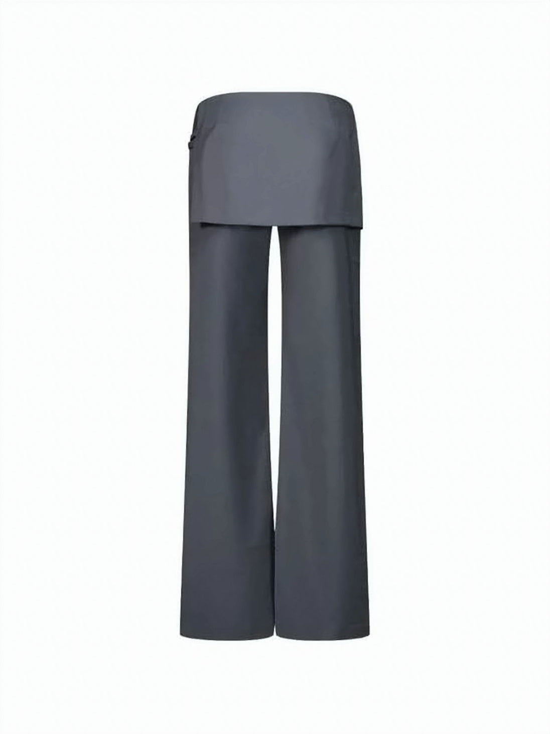 Wide-Leg Suit Pants with Unique Overlay