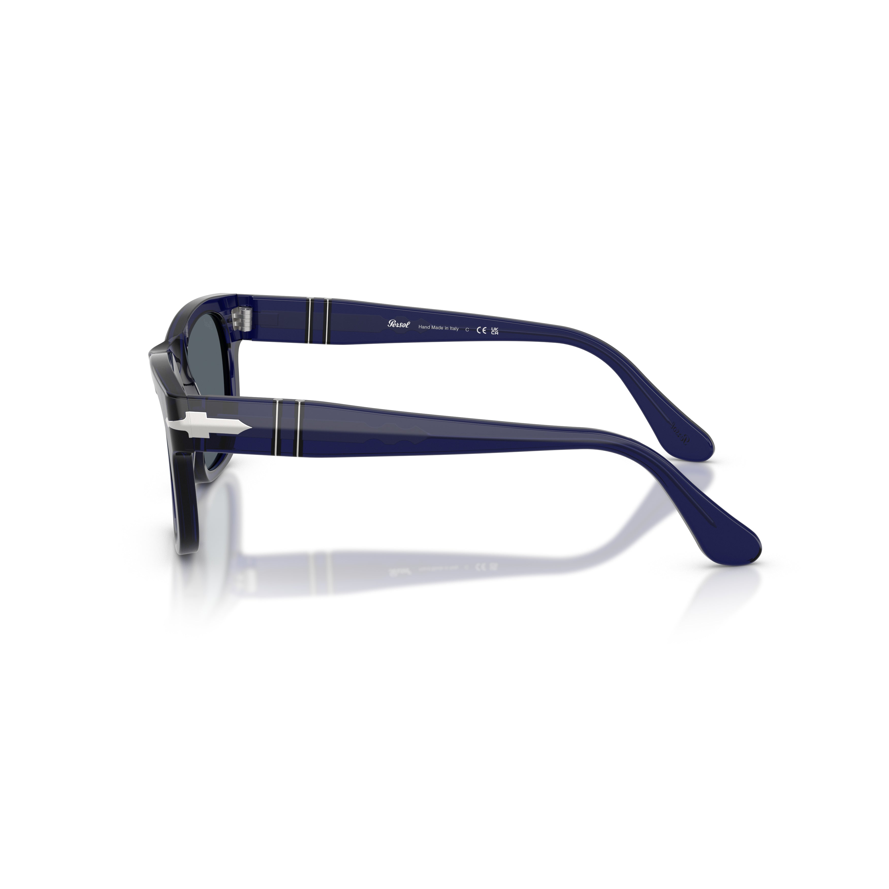 0po3269s Bold Rectangular Acetate Sunglasses with Silver Arrow Detail
