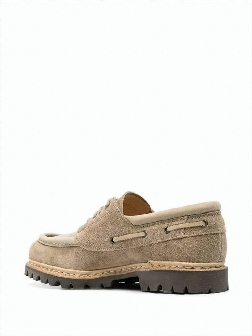 Suede Lace-Up Dress Shoes with Moc Toe Design