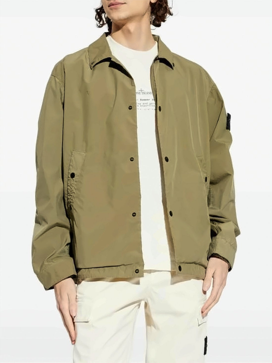 Lightweight Brown Jacket with Button-Up Front