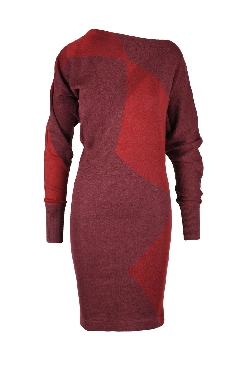 Asymmetric Long Dress - Red