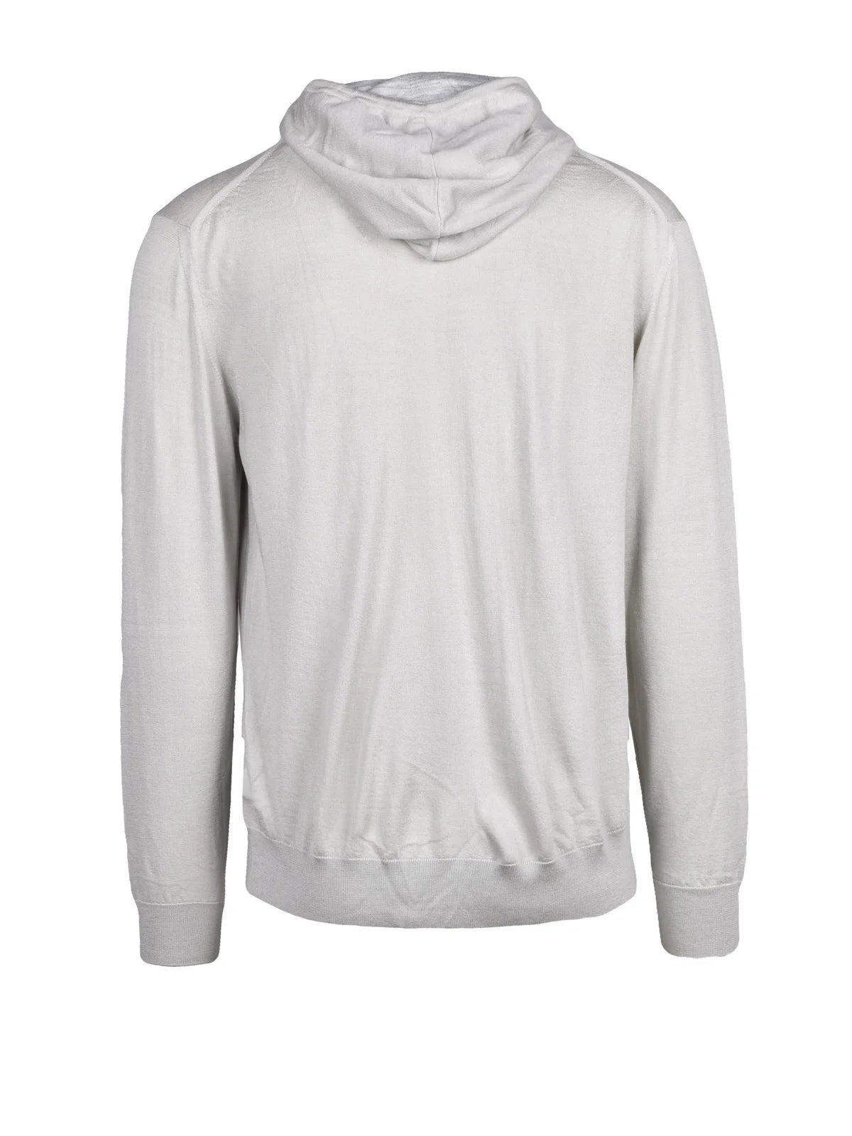 Light Grey Wool Silk Men's Zip Cardigan