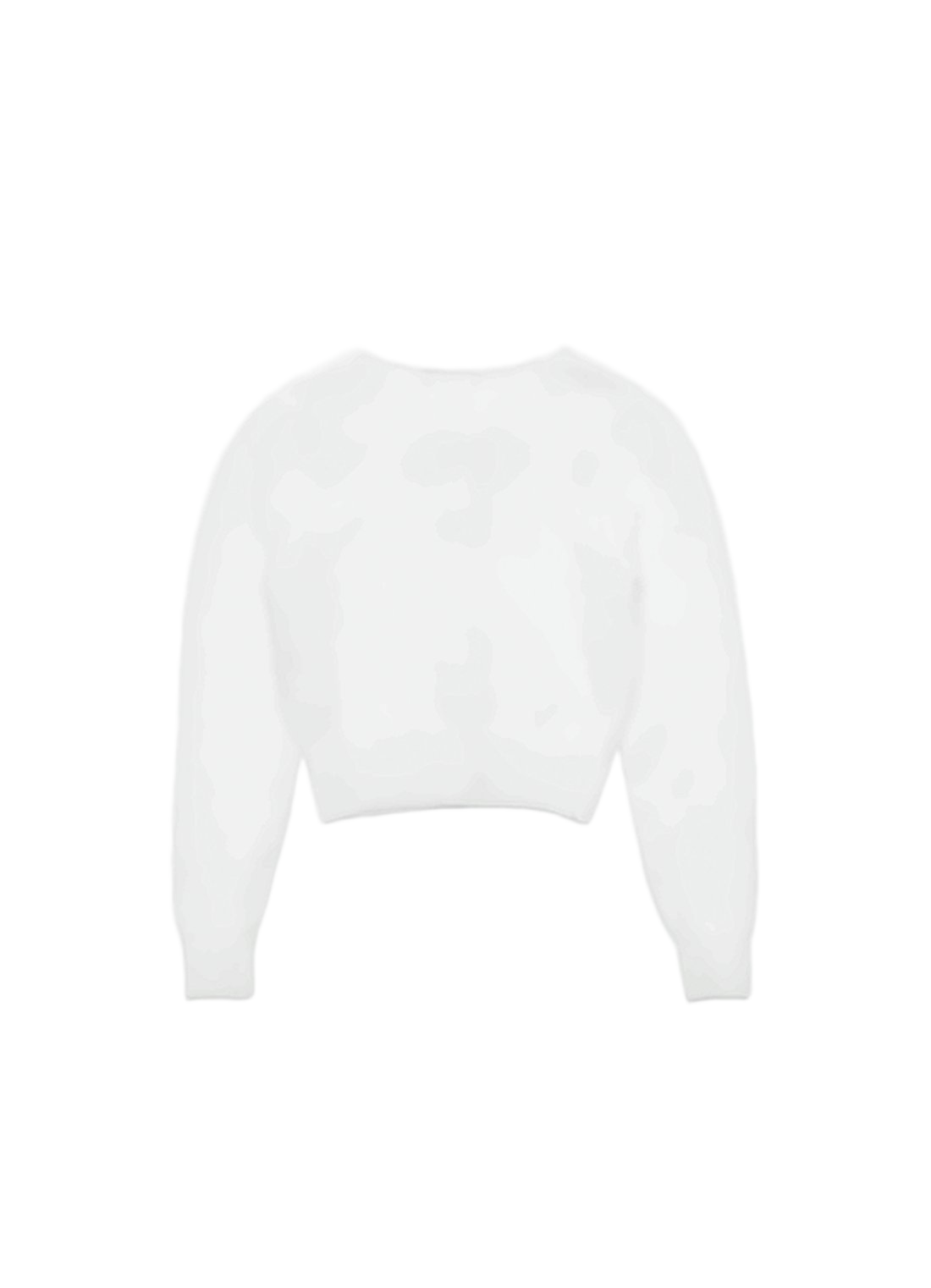 Cropped White Cardigan with Cozy Texture