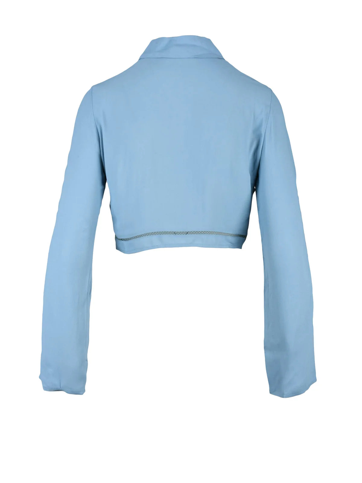Blue Viscose Women Short Shirt
