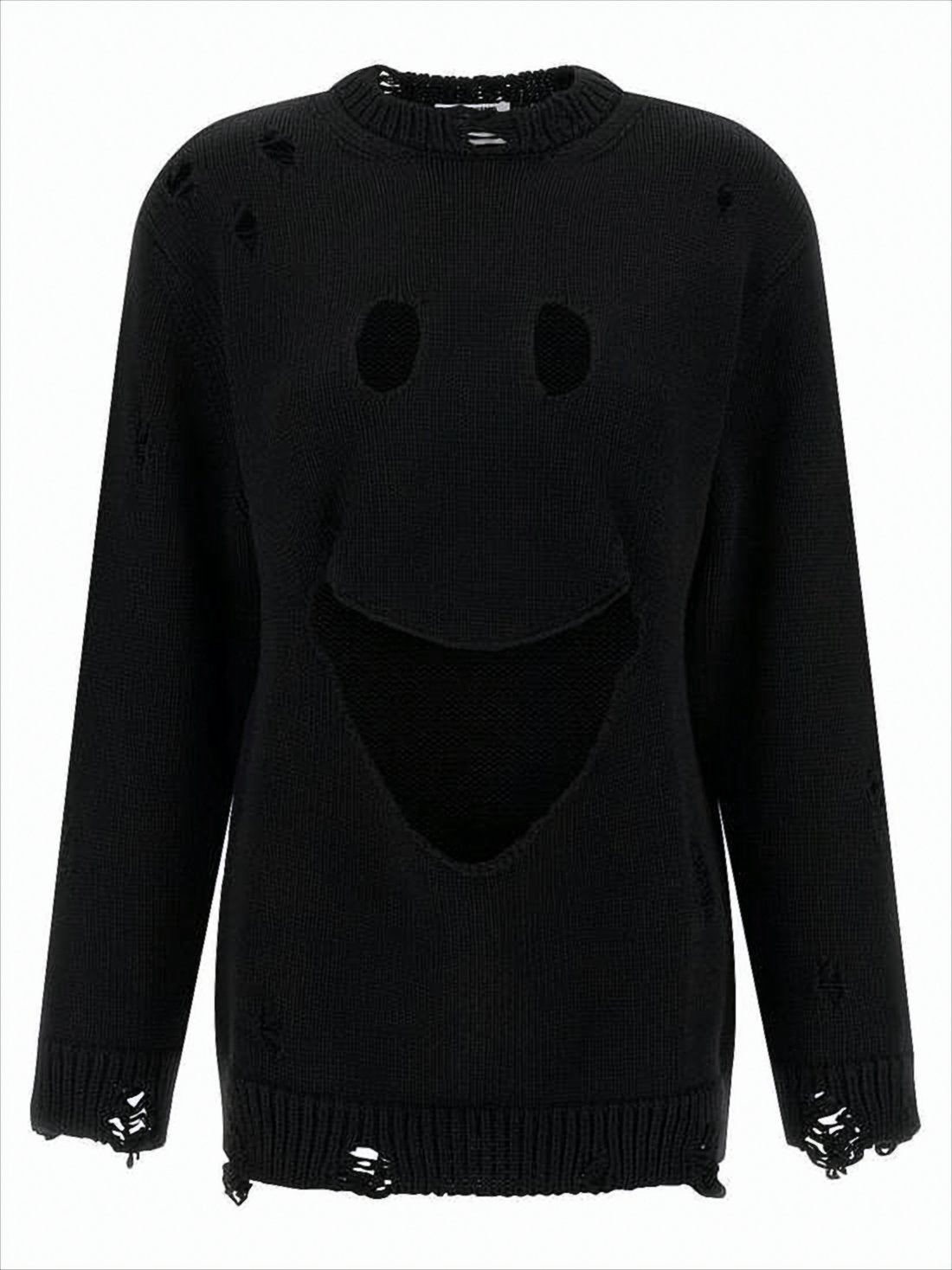 Distressed Black Mohair Sweater