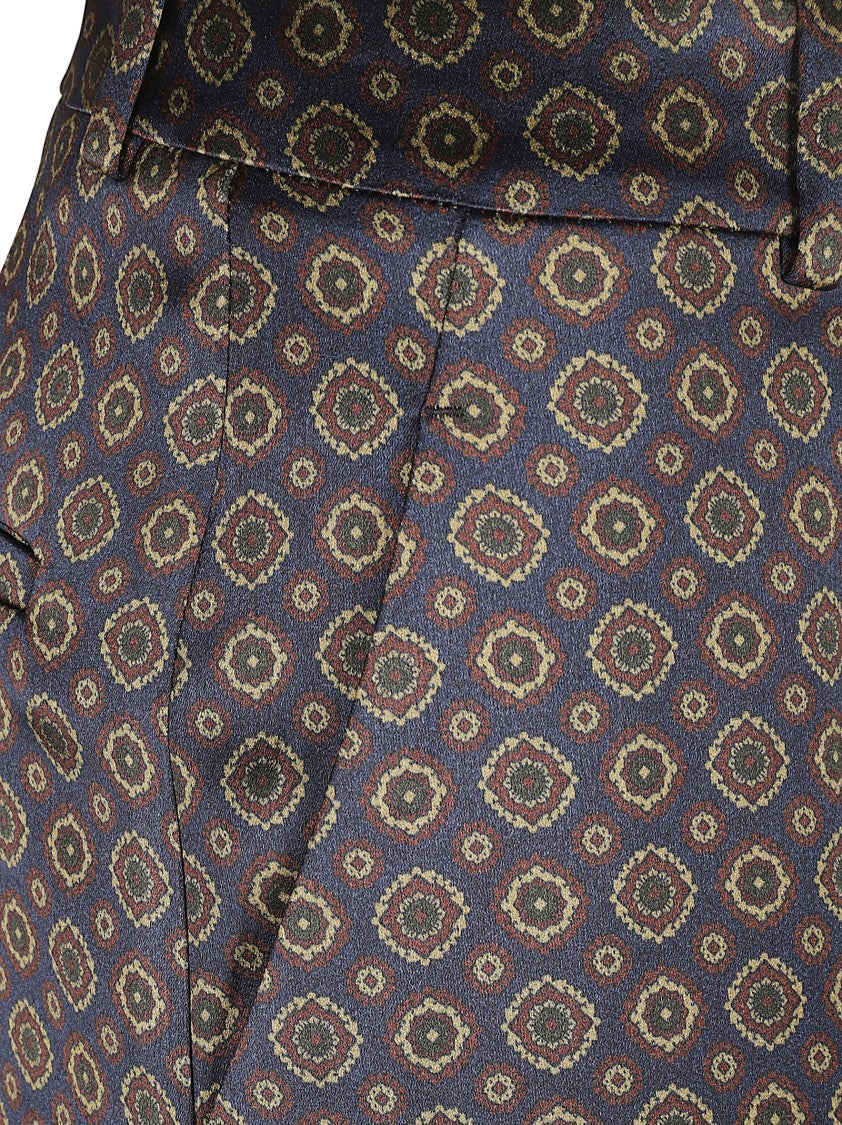 Geometric Pattern Trousers With Relaxed Fit