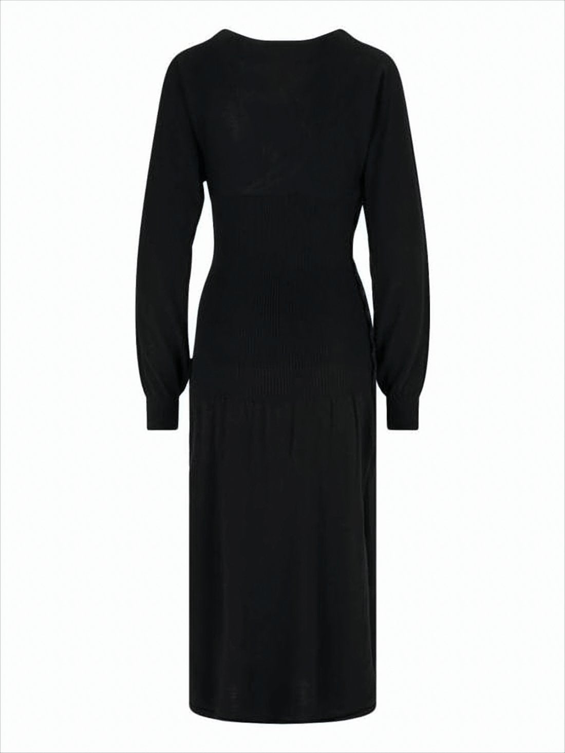 Fitted Midi Dress with Ribbed Detailing