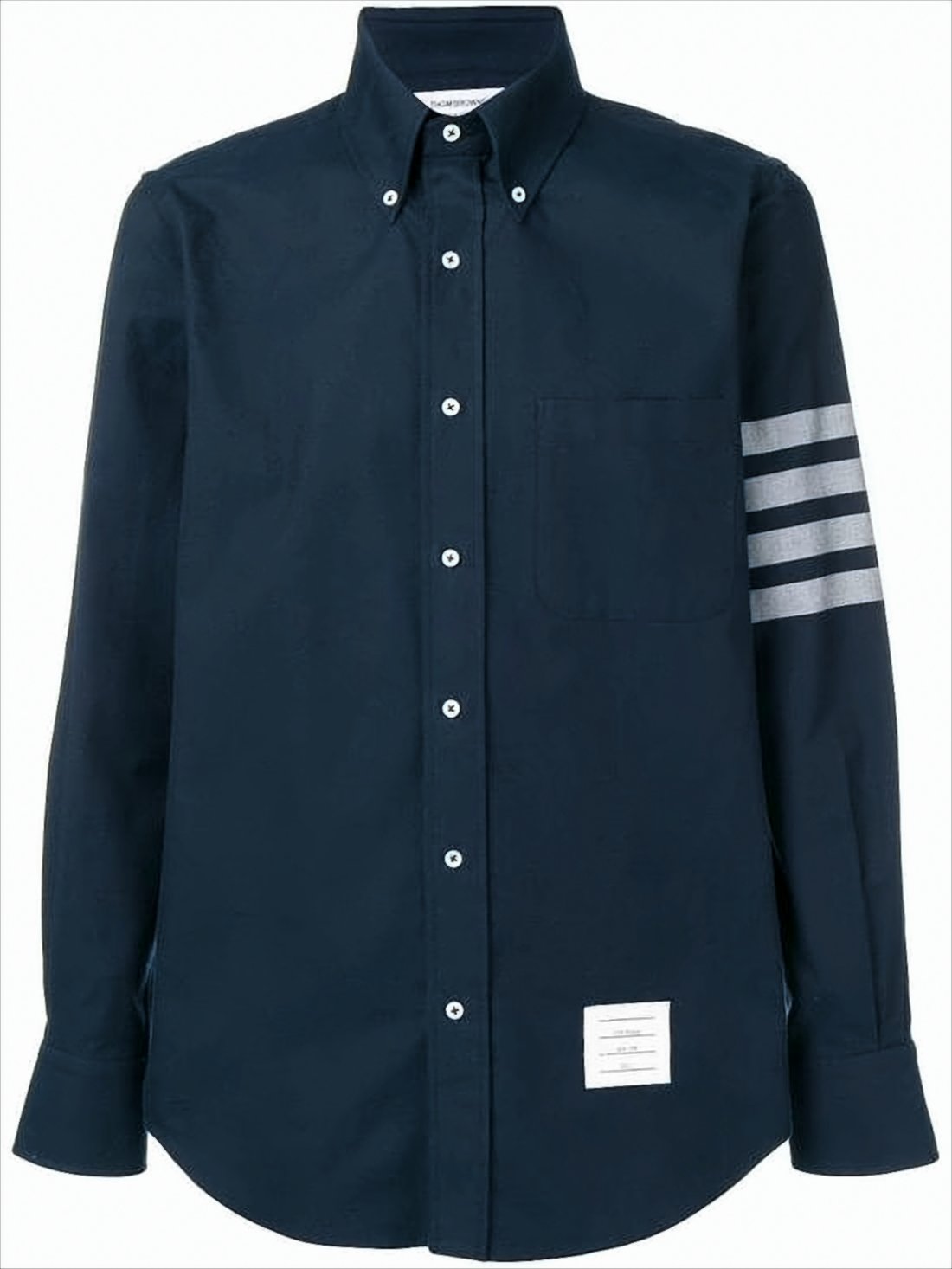 Structured Long-Sleeve Button-Down Shirt