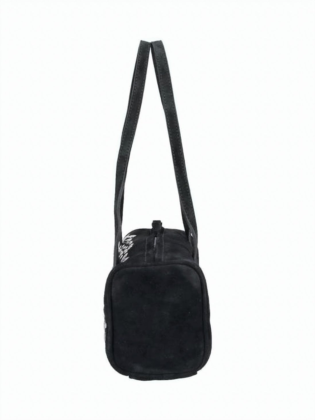 Black Studded Cylindrical Leather Shoulder Bag