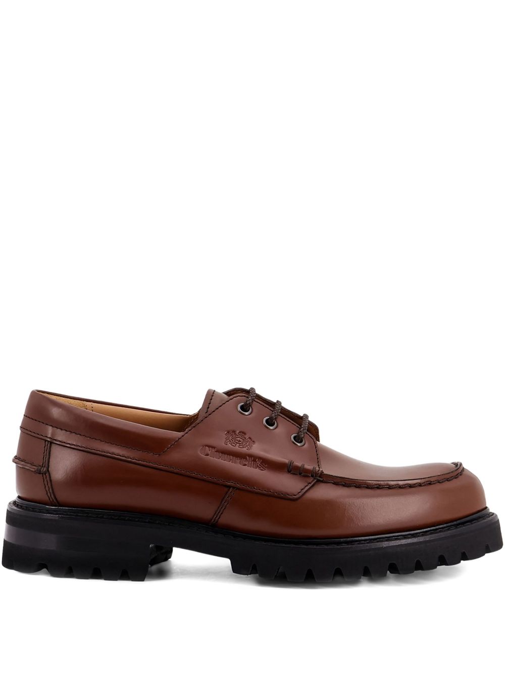 Burnt Brown Smooth Leather Boat Loafers