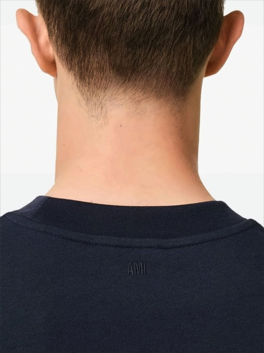 Boxy Navy T-Shirt with Playful Logo Detailing