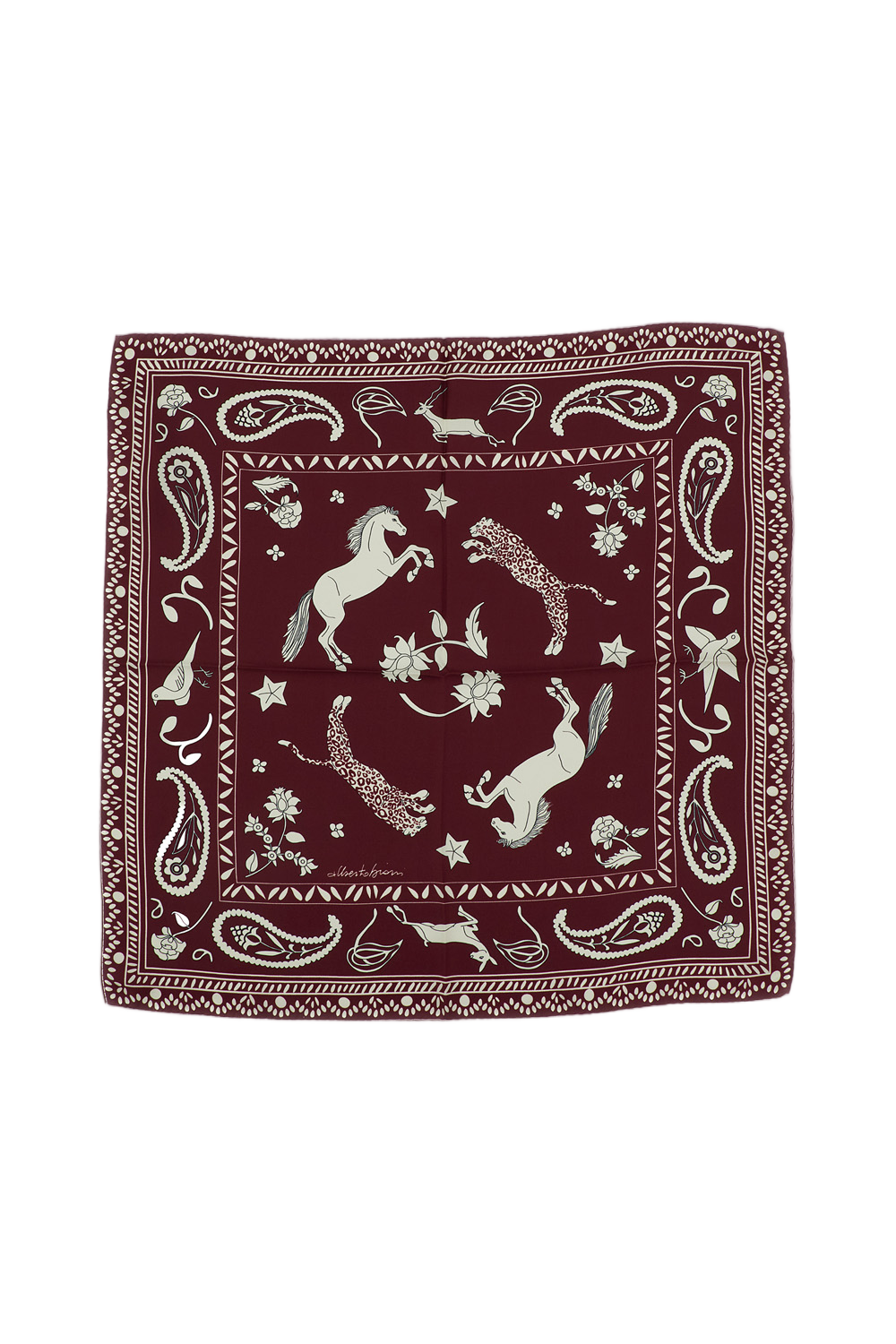Double-sided Graphic Print Silk Foulard