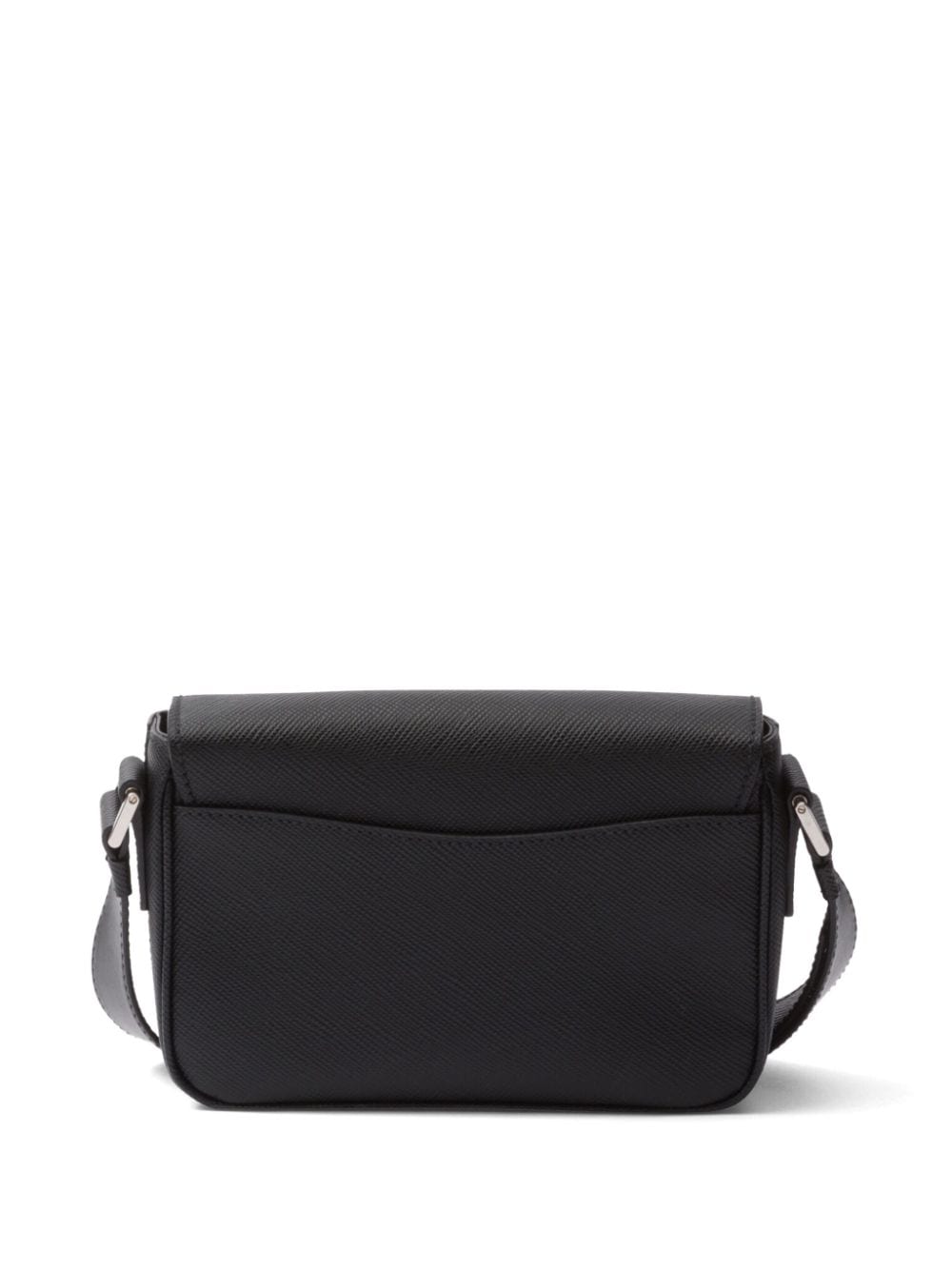 Saffiano enamel triangle logo flap shoulder bag