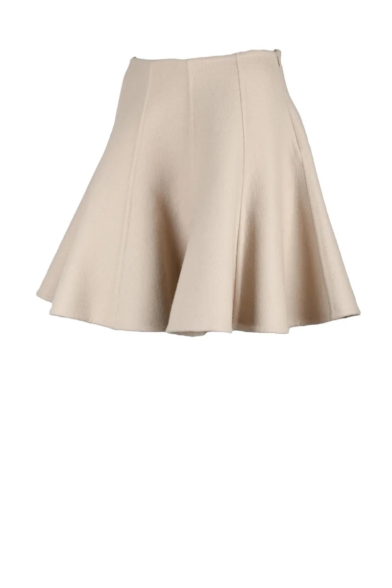 Flared Skirt Virgin Wool - Beige