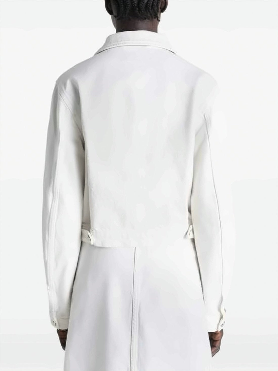Cropped Boxy Jacket with Classic Collar