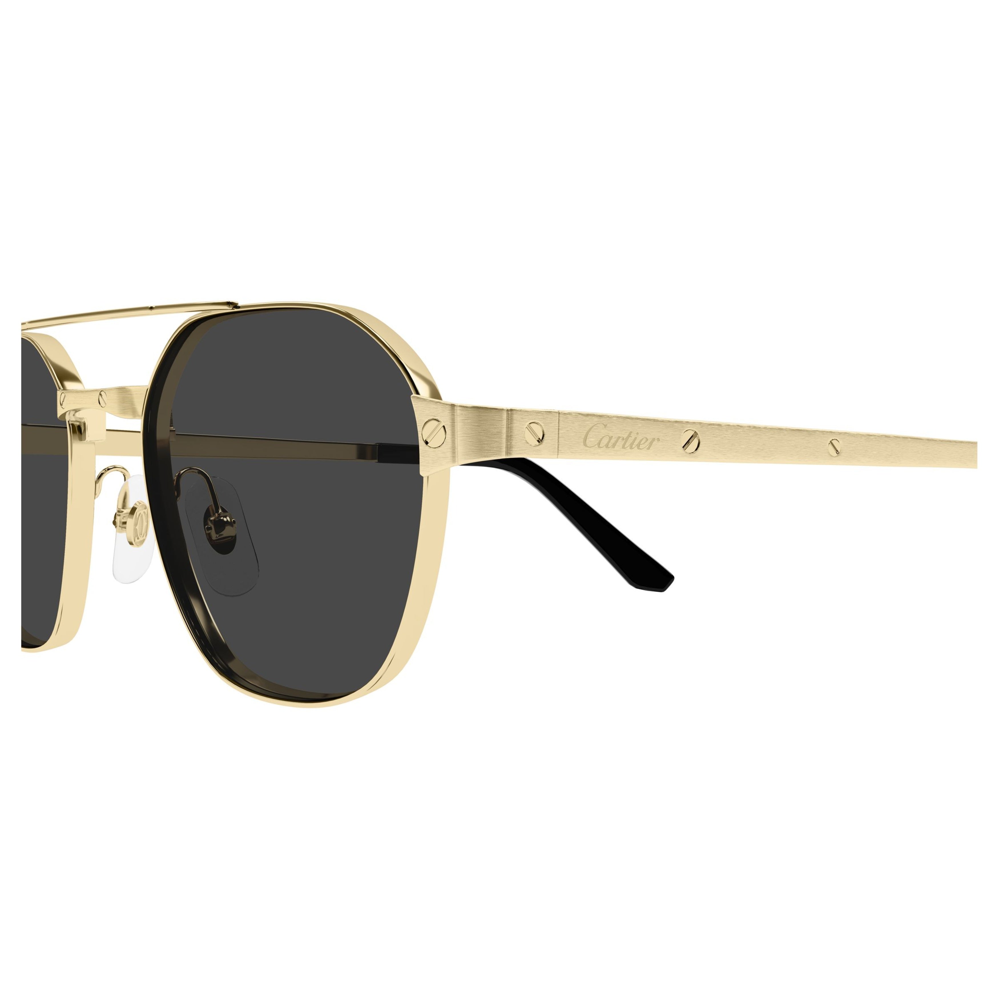 Gold Metal Frame Sunglasses With Double Bridge