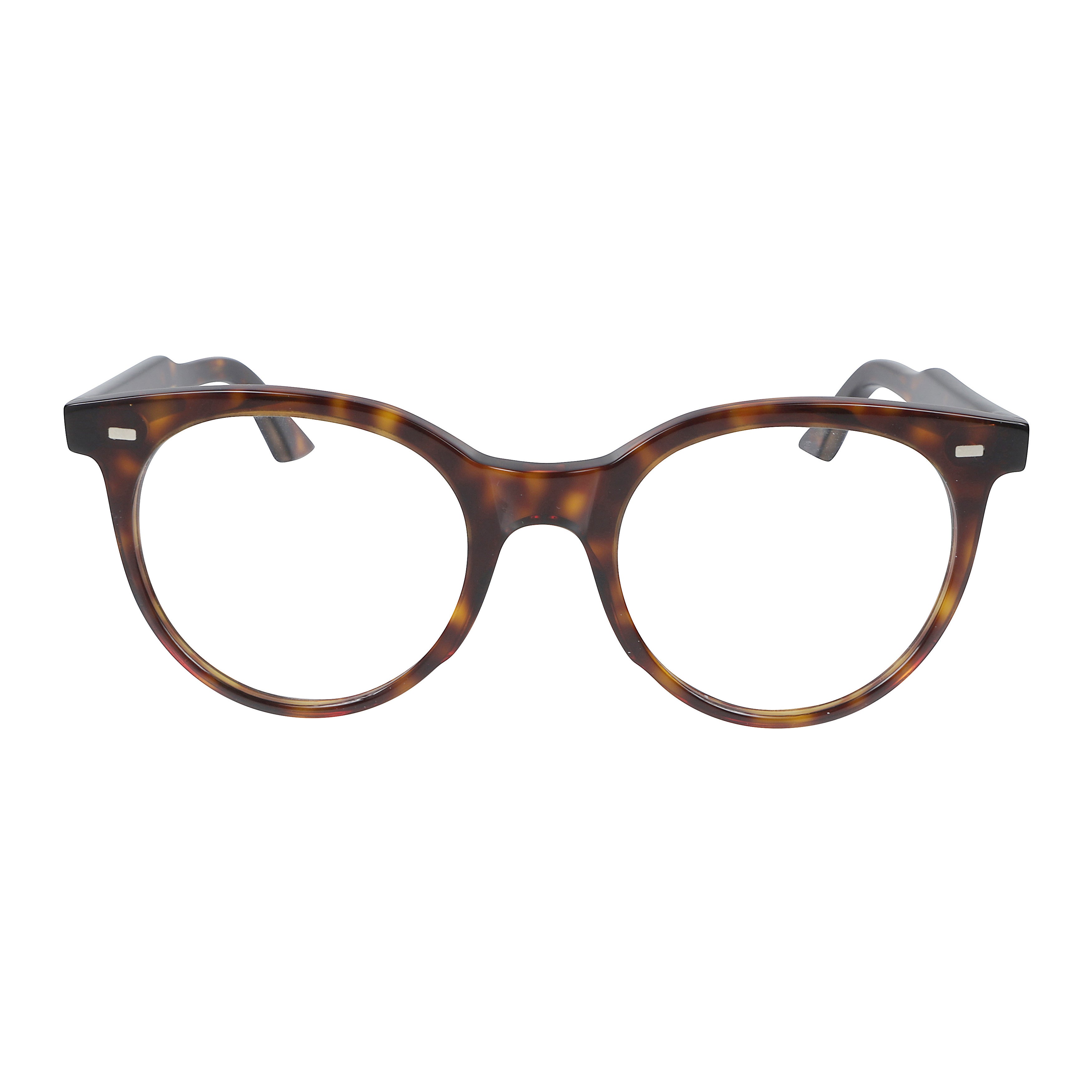 Cynda Classic Round Tortoiseshell Eyeglasses with Metallic Accents