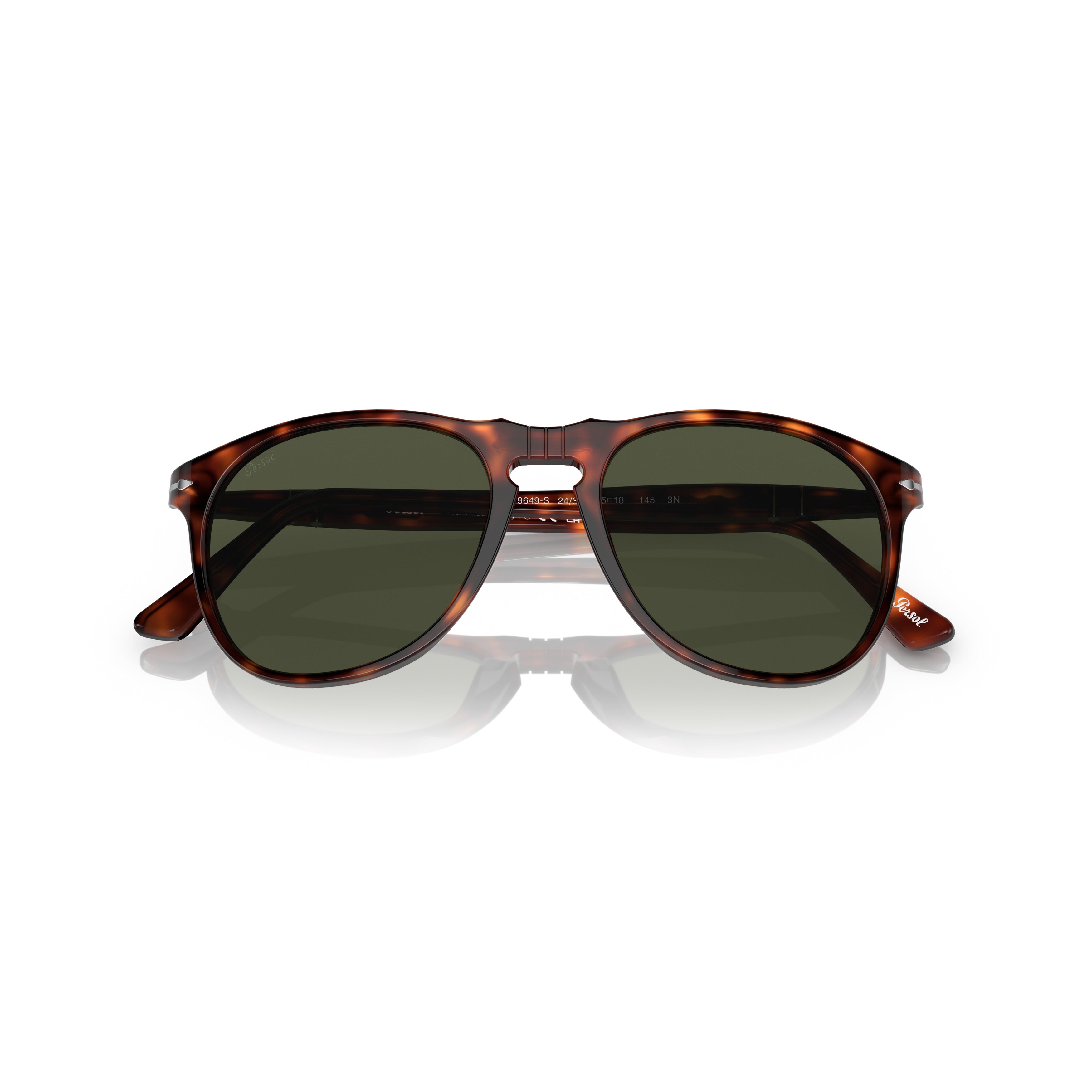 0po9649s Classic Round Frame Tortoiseshell Sunglasses