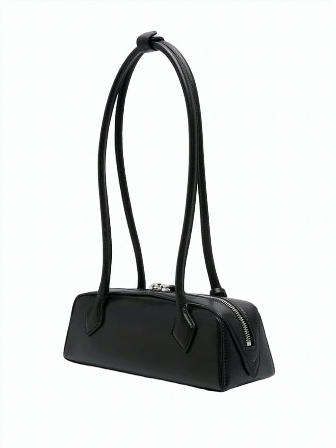 Black Goat Leather Shoulder Bag