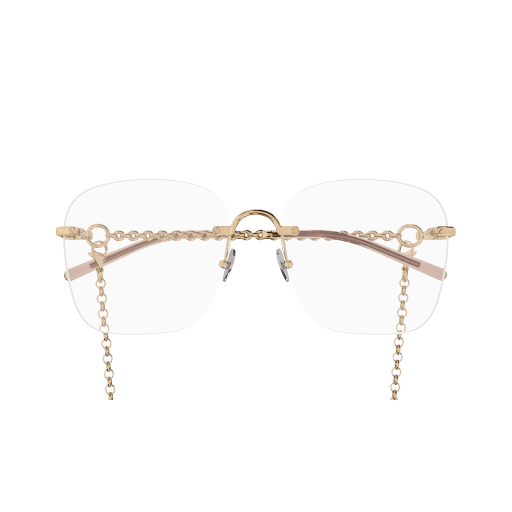 Metallic Finish Optical Frames with Chain Detail
