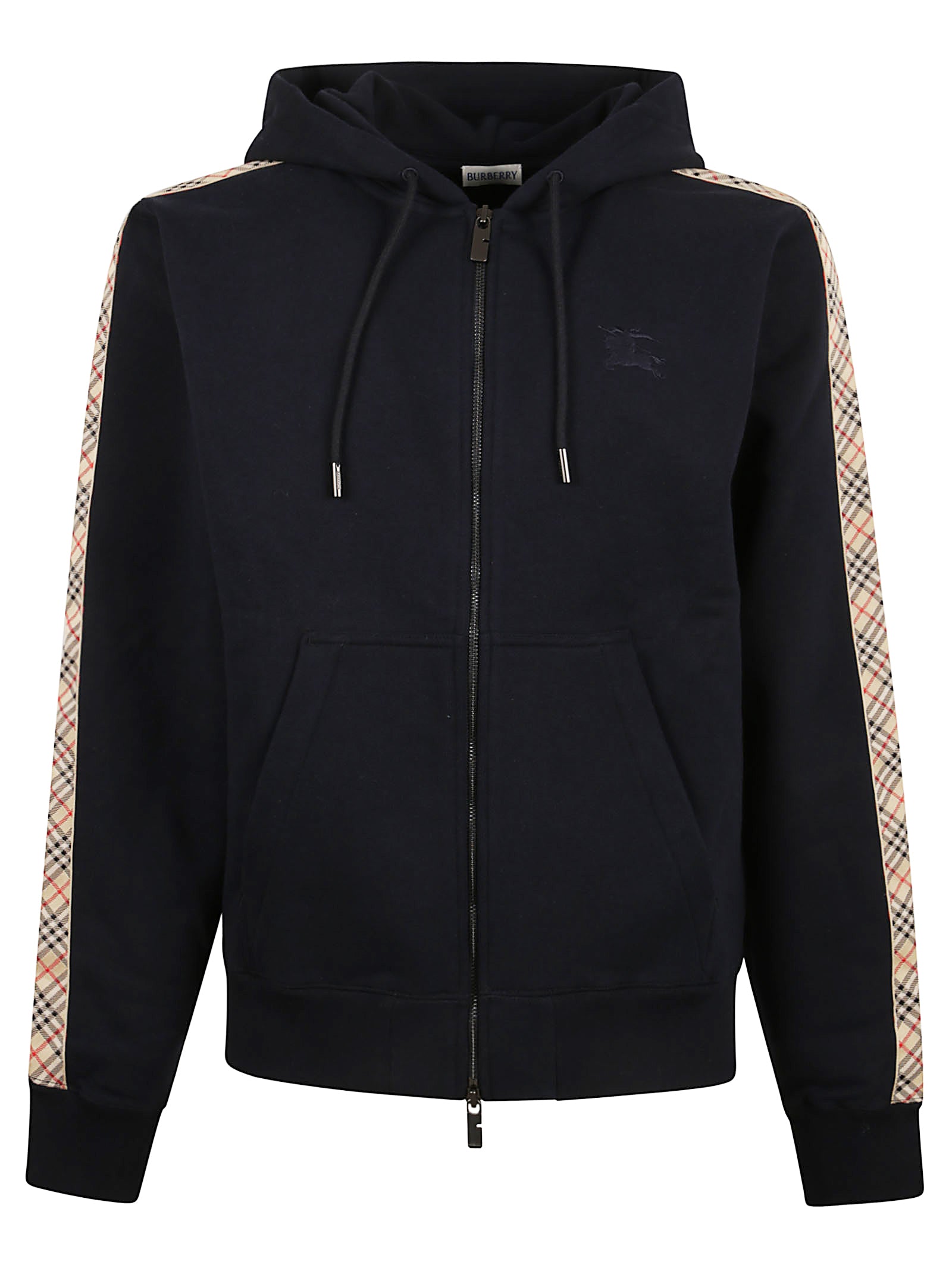 Slim Fit Zip Hoodie with Check Taping