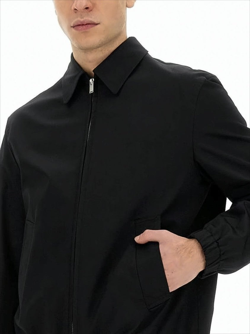 Black Jacket with Zip Front and Elasticized Cuffs