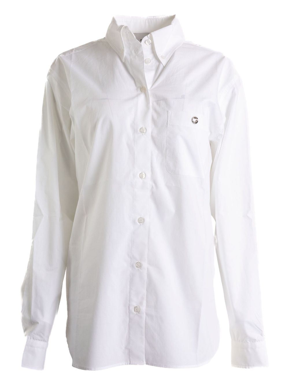 Tailored White Button-Up Shirt With Classic Collar