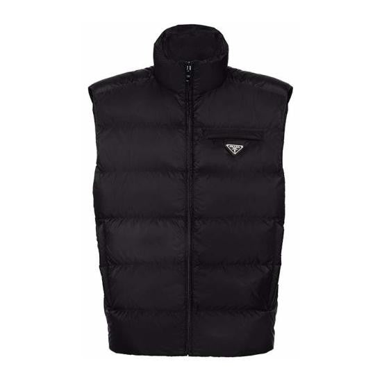 Matte Finish Puffer Vest With High Collar