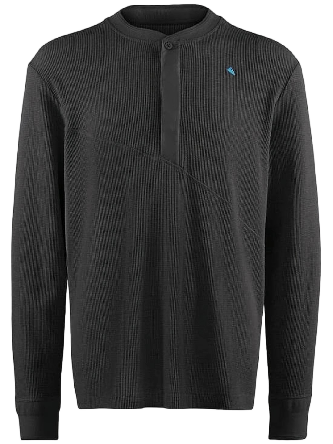 Textured Knit Black Training Shirt with Ribbed Cuffs