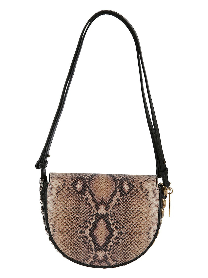 Half-Moon Shoulder Bag With Snakeskin Pattern