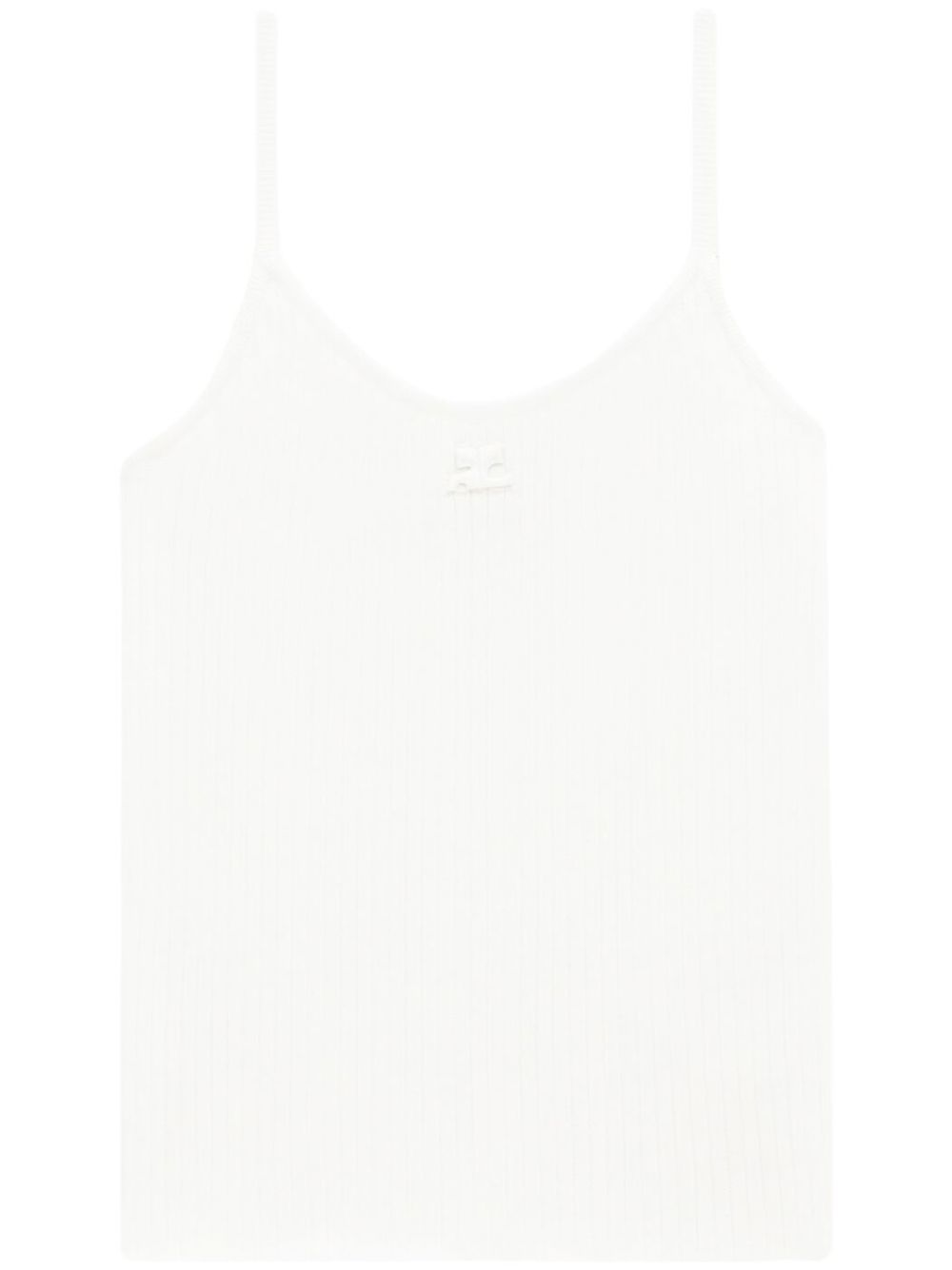 Ribbed Knit Top With Spaghetti Straps