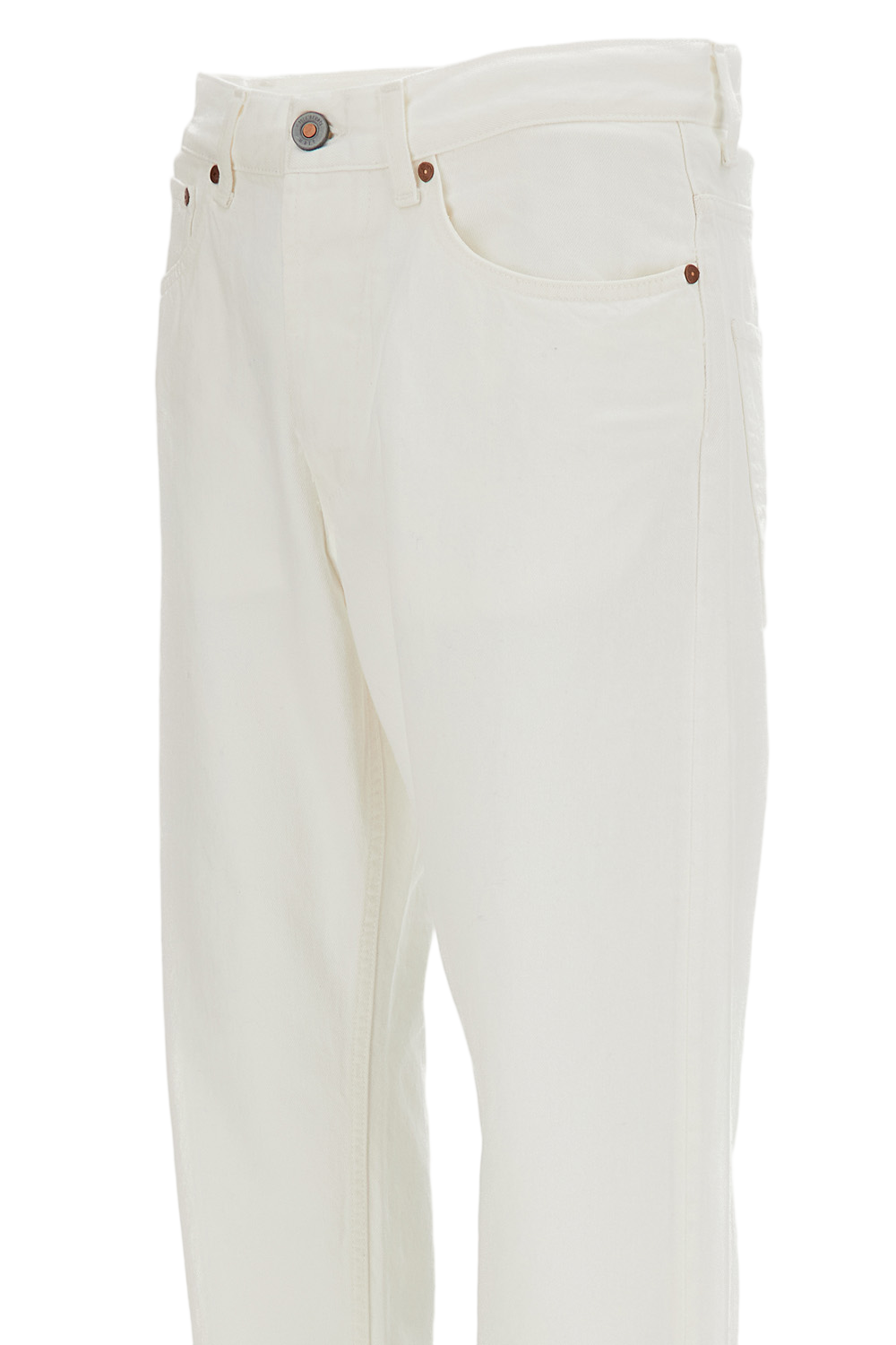White Rodolfo/4F Selvedge Cotton 5-Pocket Jeans