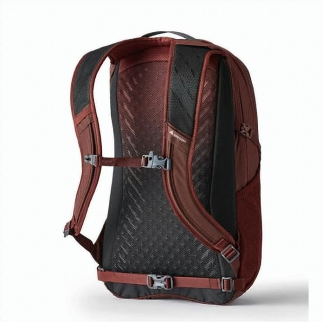 Structured Backpack with Deep Reddish-Brown Nylon Exterior