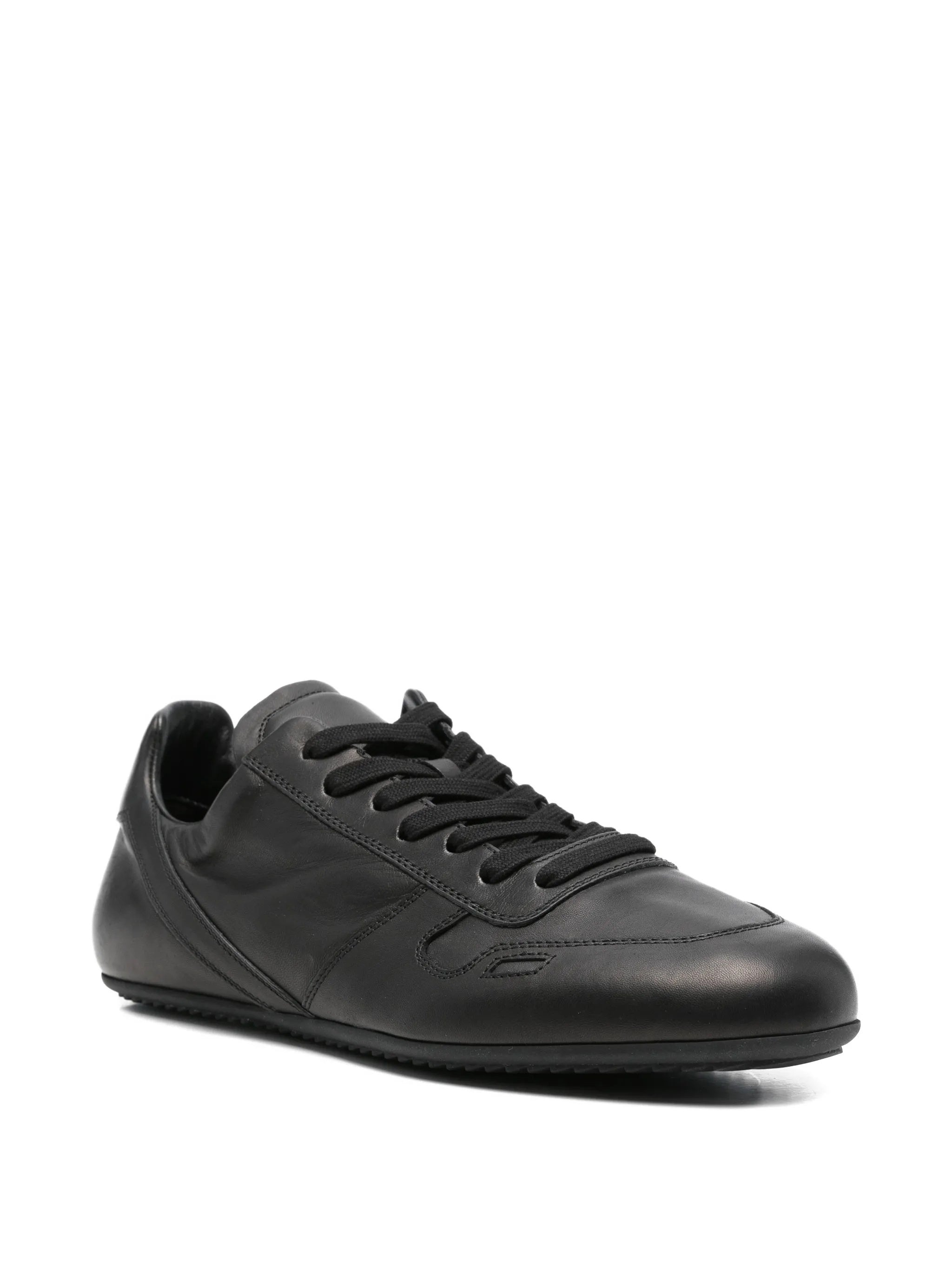 Minimal Sleek Low-Profile Leather Sneakers