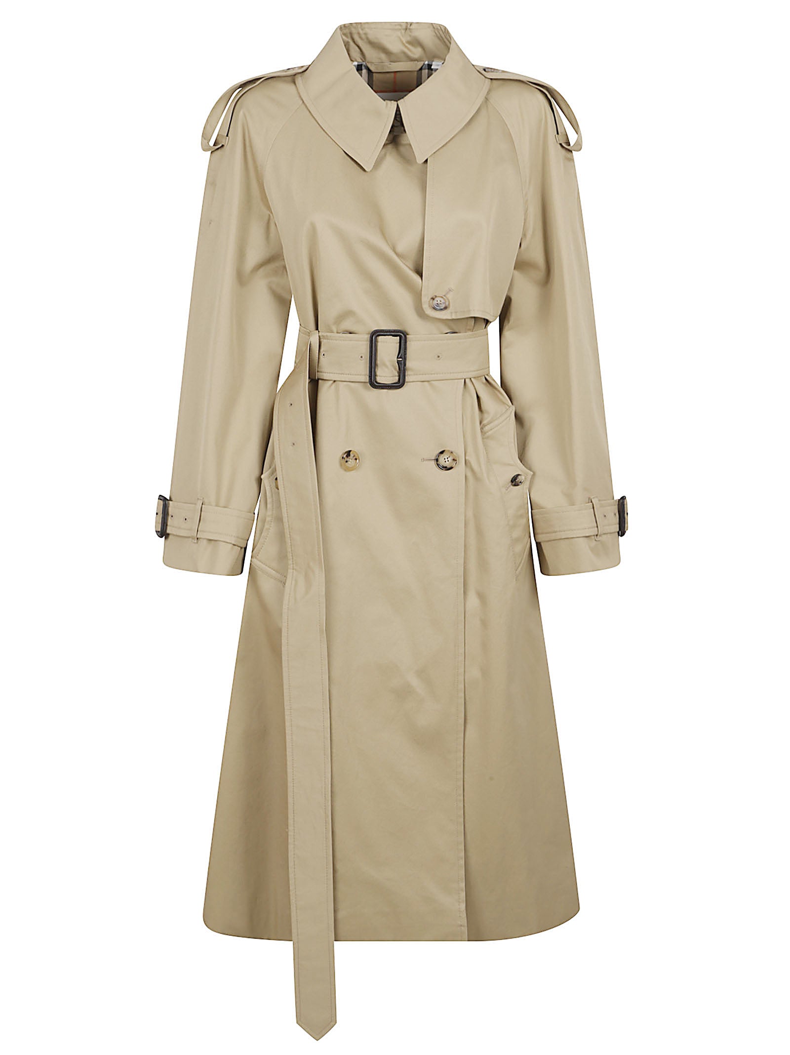 Double-Breasted Beige Trench Coat