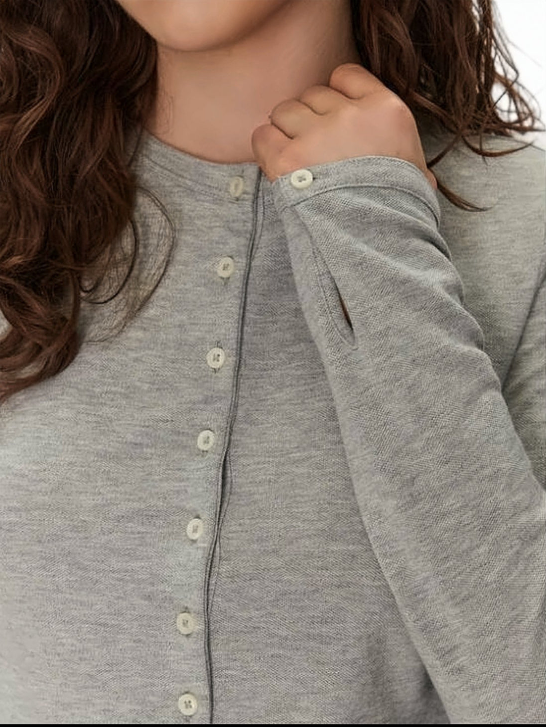 White Soft Knit Crew Neck Cardigan
