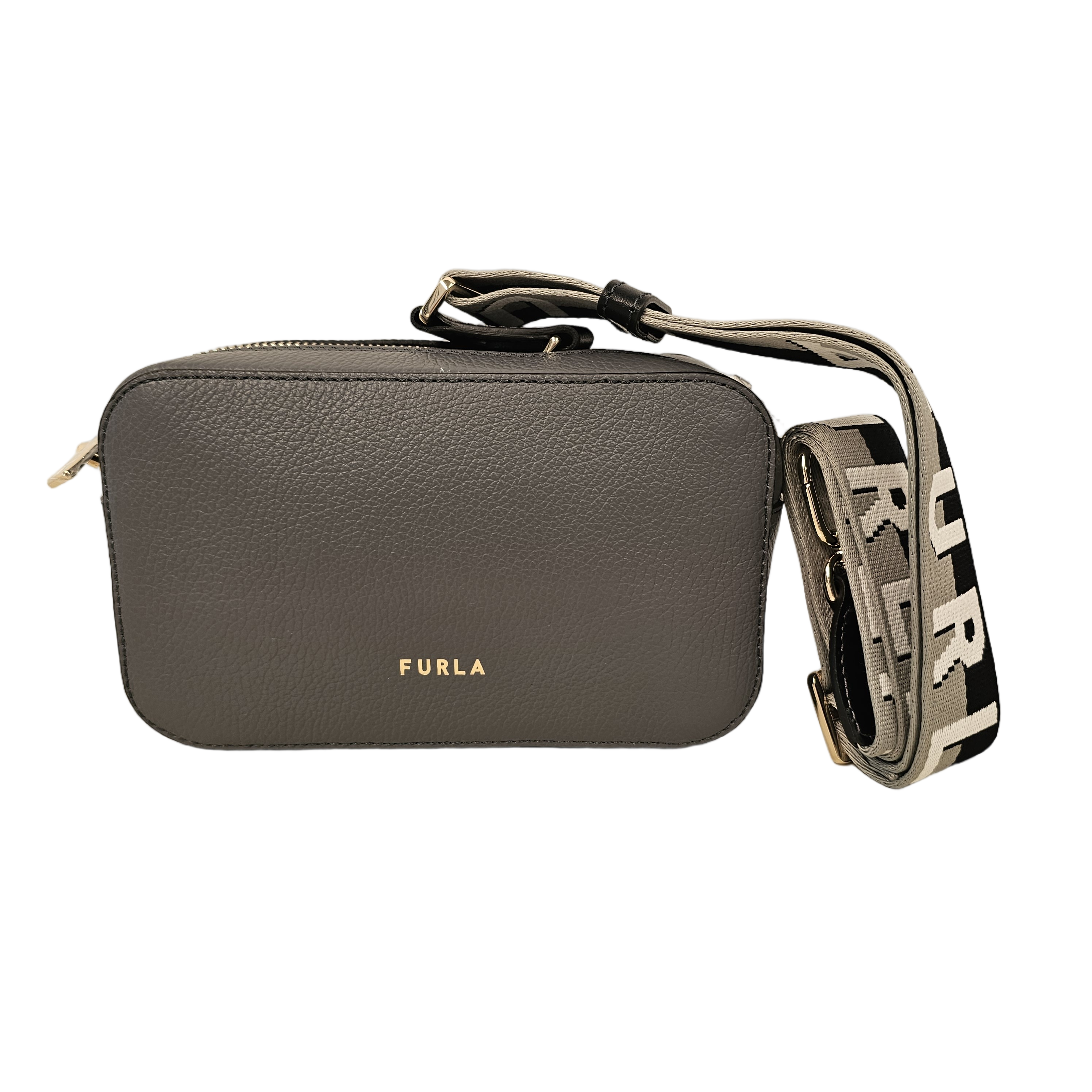 Textured Leather Handbag with Versatile Zip Closure