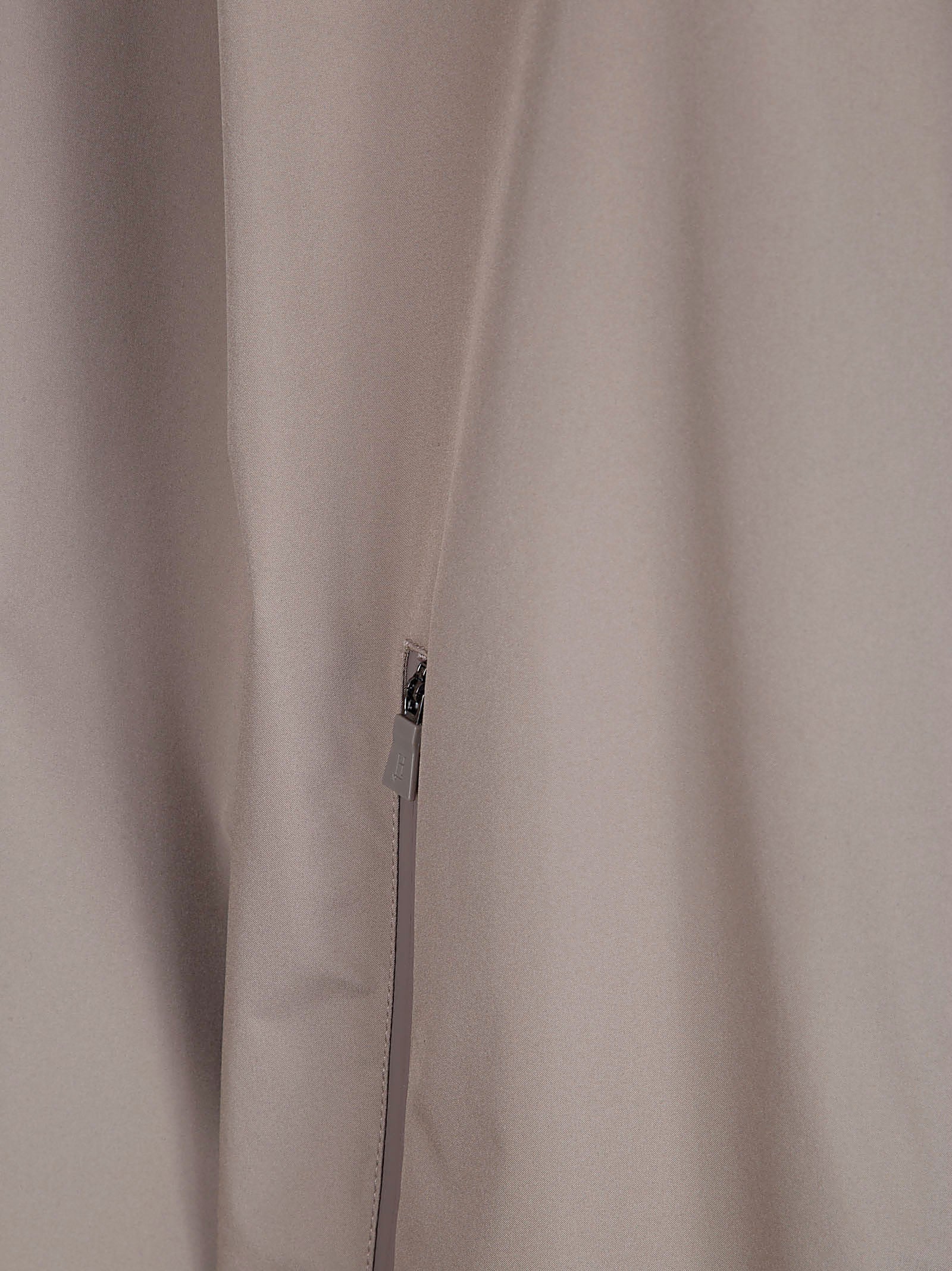 Dove Grey Short Coat with Classic Collar and Concealed Button Placket