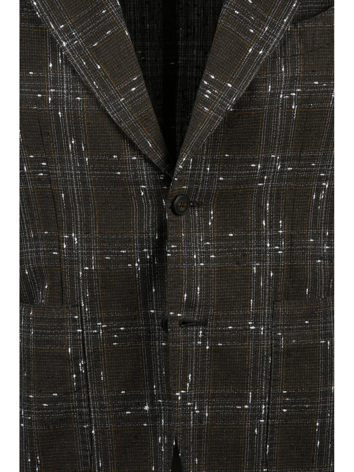 Brown Cotton Linen Polyamide Blazer Jacket