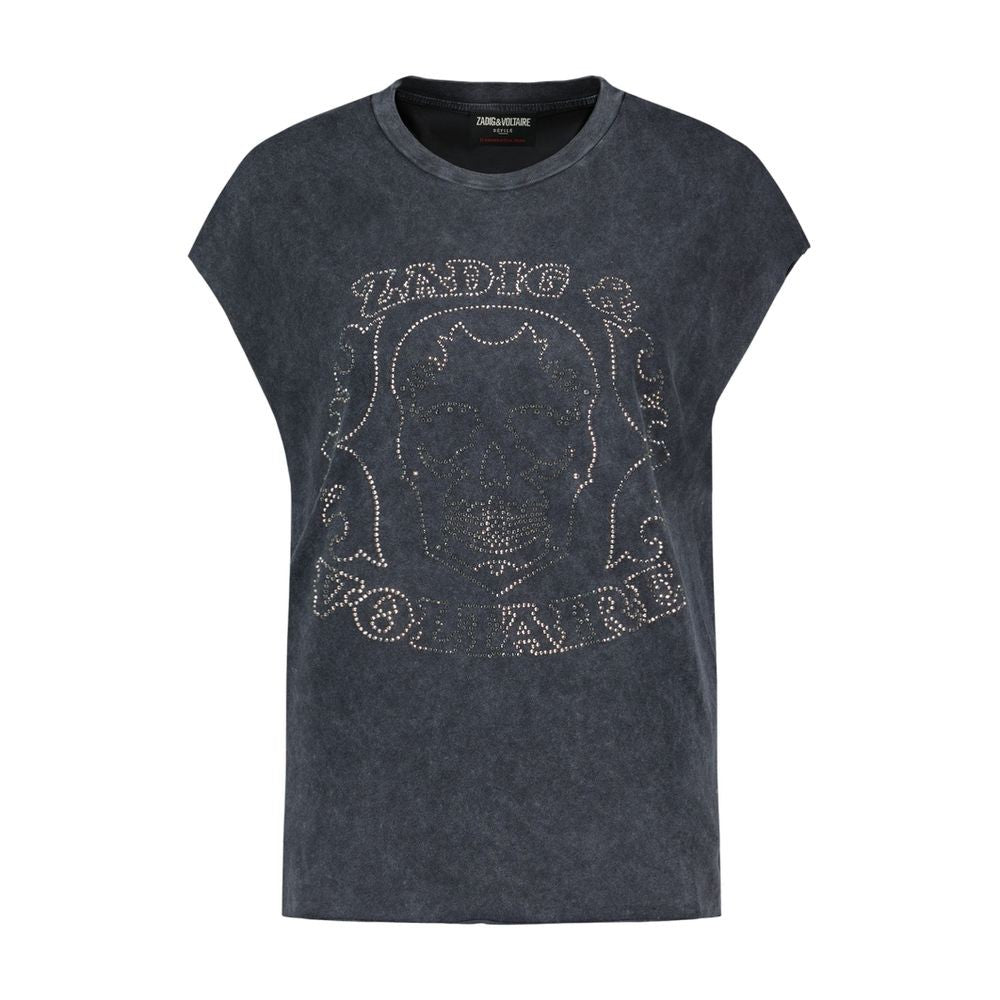 Cloe Hc Skull Strass T-Shirt - Cotton - Blue