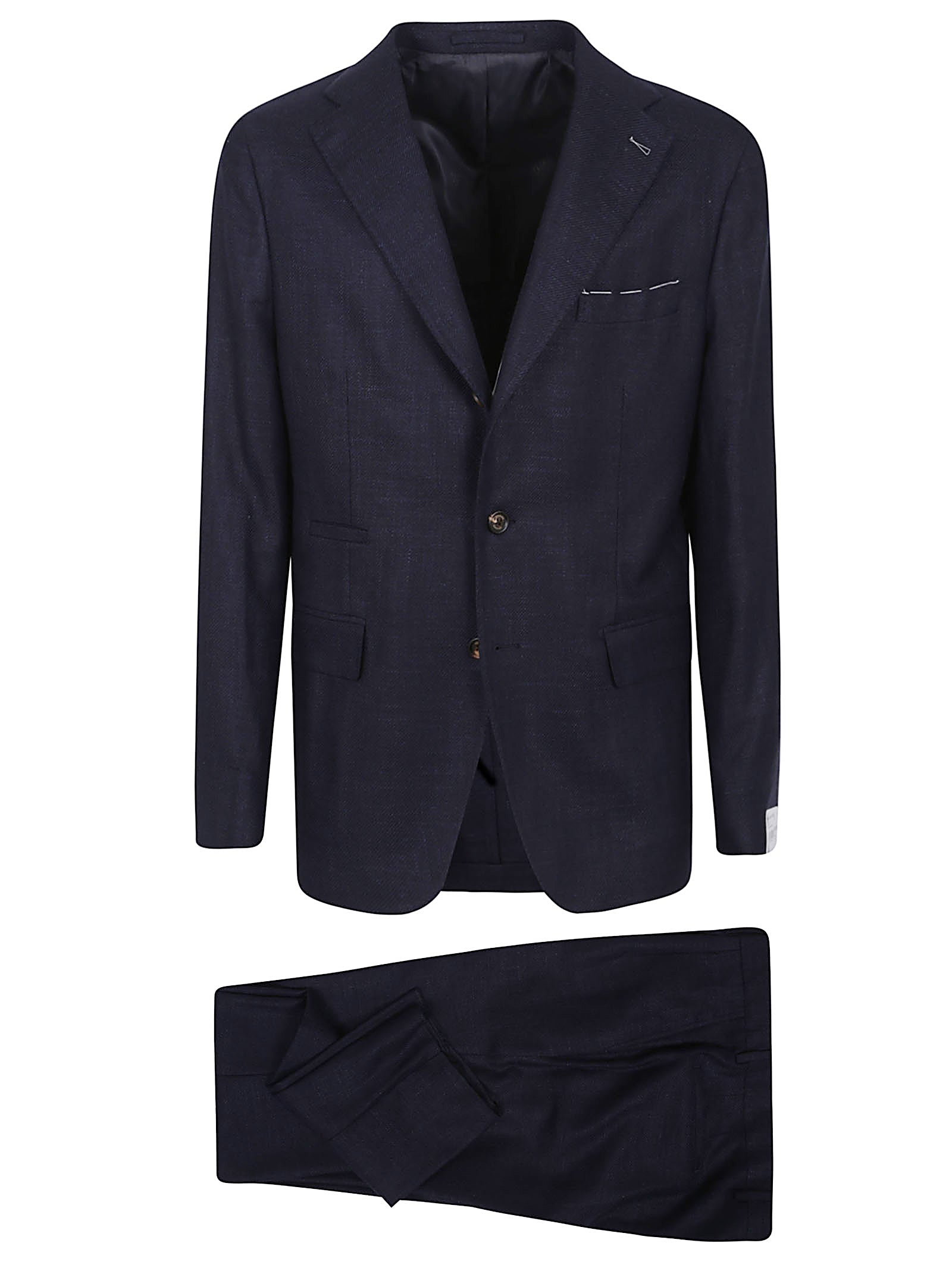 Refined Blue Blazer In Wool-Silk-Linen Blend