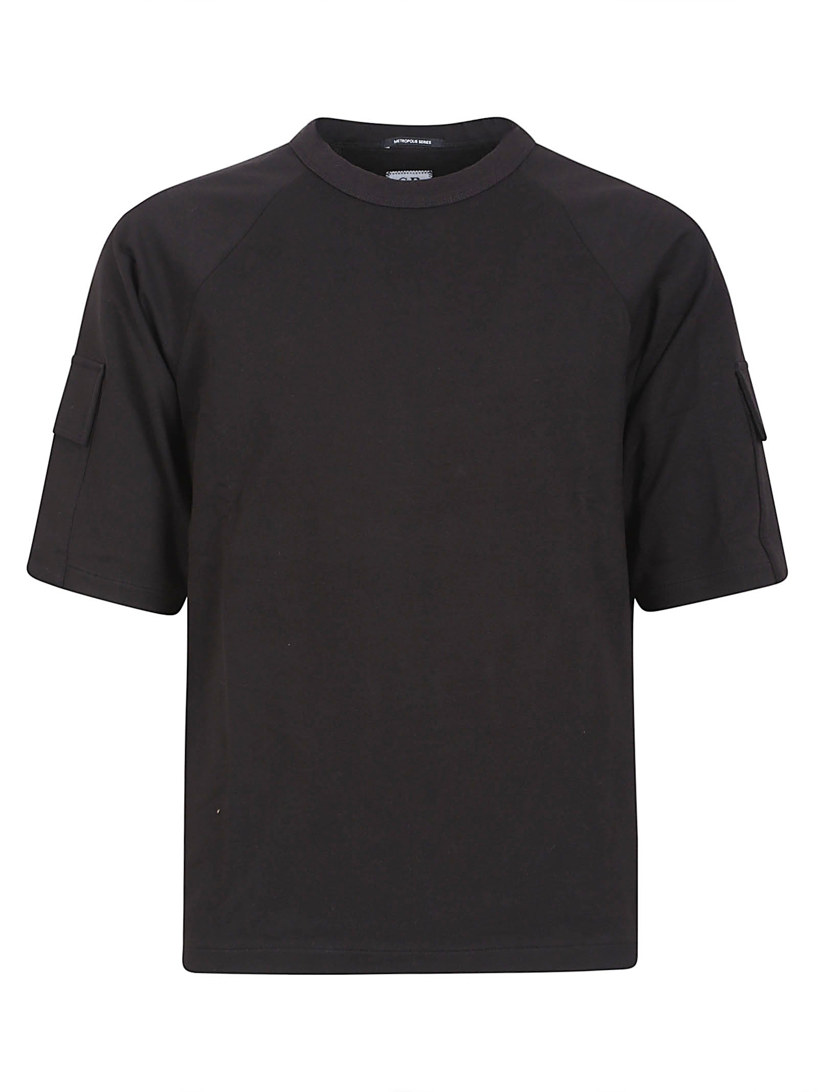 Boxy-Fit Black T-Shirt with Distinctive Patch Pocket
