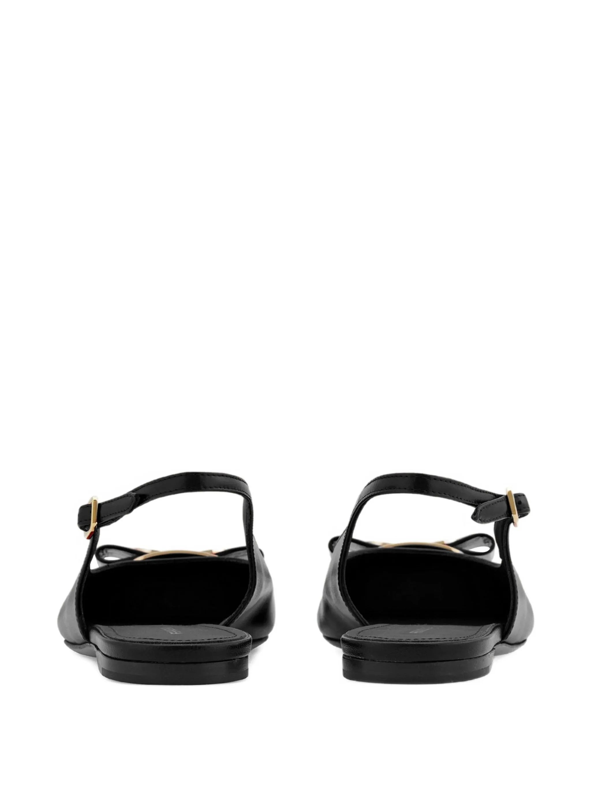 Black Zelmy Pointed Toe Slingback Ballerinas